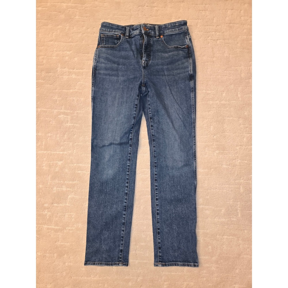 Madewell Mid-Rise Stovepipe Jeans Blue Medium Wash Straight Leg Size 29